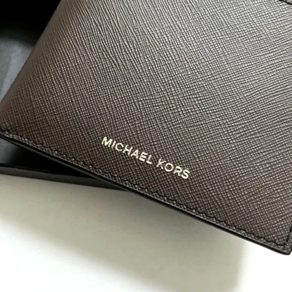 Michael Kors Slim Billfold Wallet 2pc Gift Set Tan & Chocolate Brown Boxed NWT - Picture 11 of 15